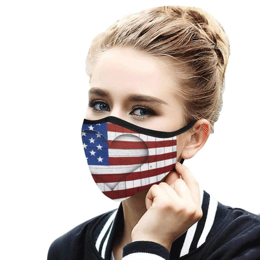 USA Flag Face Mask Adult Reusable  filter PM2.5